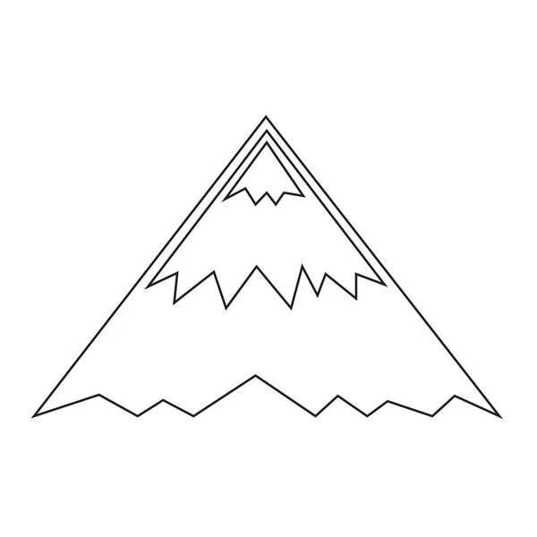 Berg platte pictogram — Stockvector