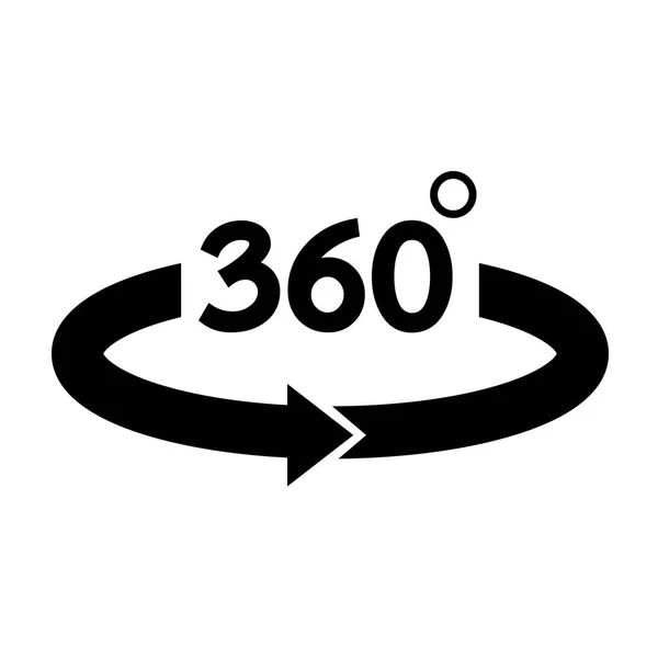 360 fokos ikon — Stock Vector