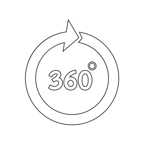 Ícone de 360 graus — Vetor de Stock