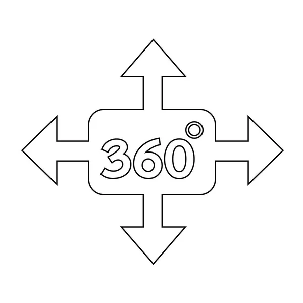 Icono de 360 grados — Archivo Imágenes Vectoriales