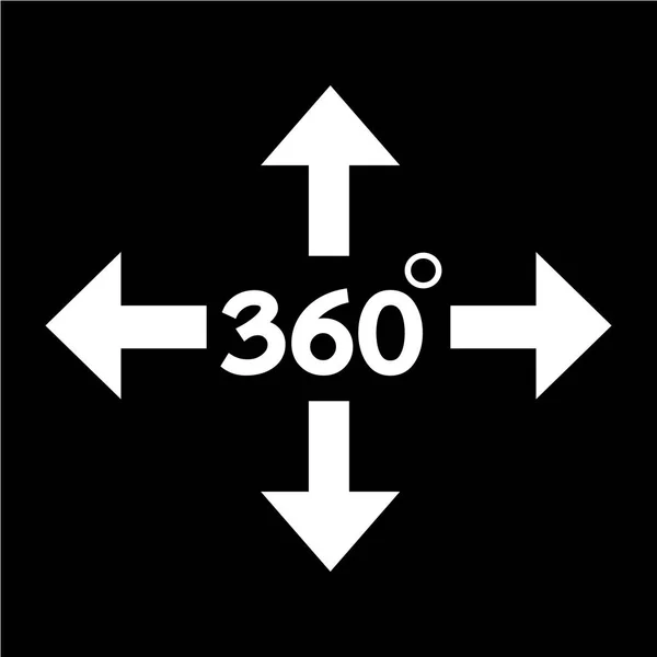 360 graden pictogram — Stockvector