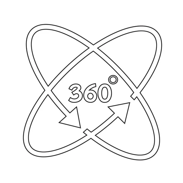 Icône 360 degrés — Image vectorielle