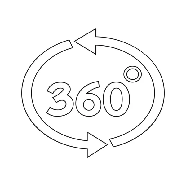 Icono de 360 grados — Vector de stock