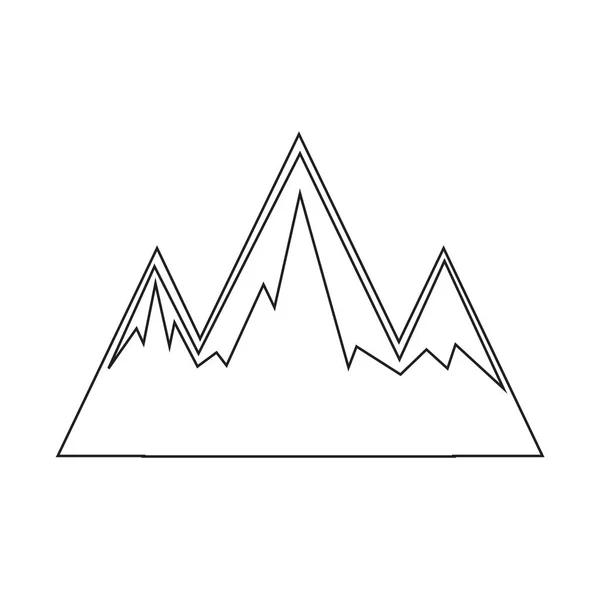 Berg platte pictogram — Stockvector