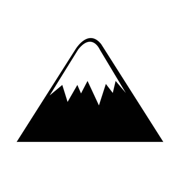 Berg platte pictogram — Stockvector