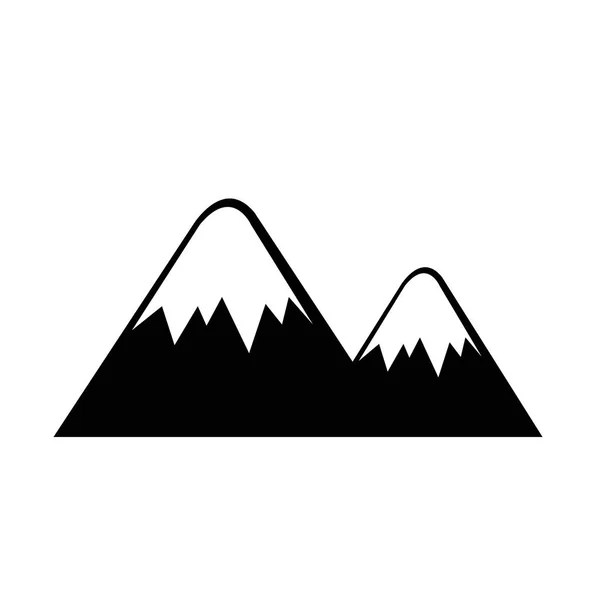 Berg platte pictogram — Stockvector