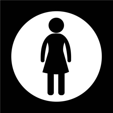 kadın düz simgesi