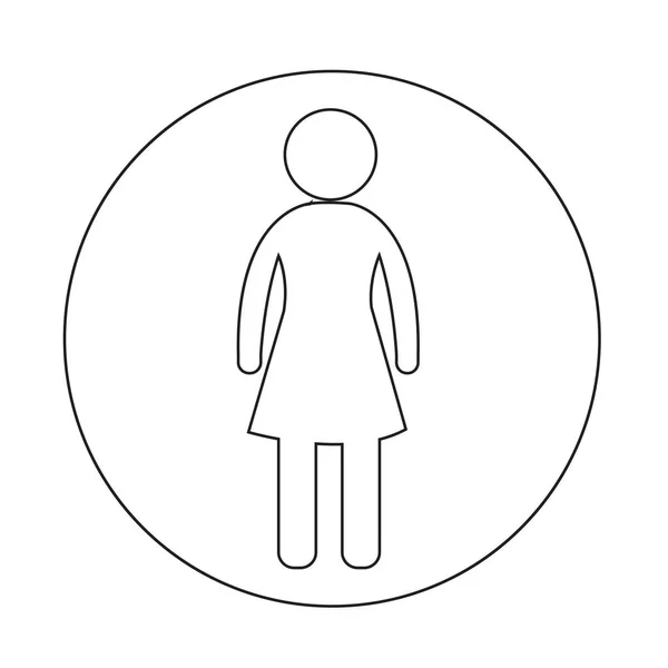 Icono plano femenino — Archivo Imágenes Vectoriales