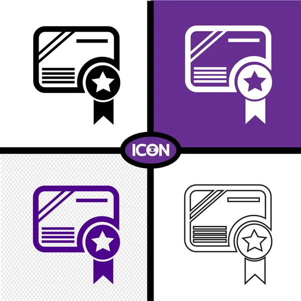 Certificate flat Icon — Stock Vector