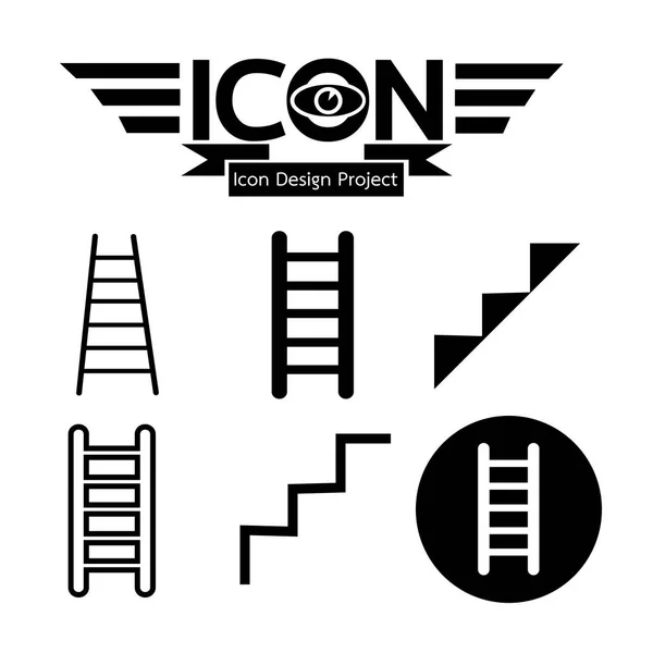 Escalera icono plano — Archivo Imágenes Vectoriales