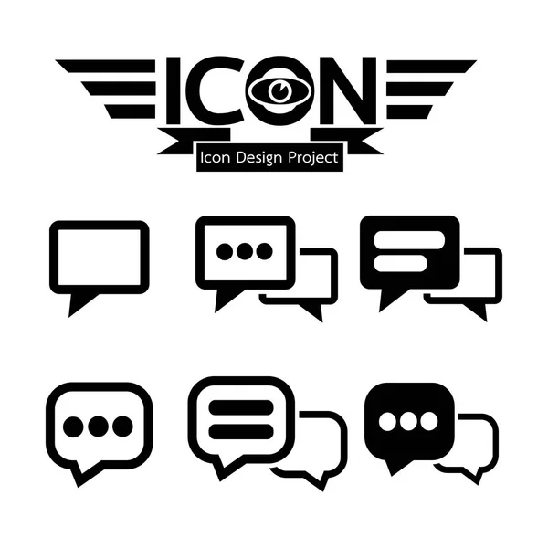 Burbujas de chat icono conjunto — Archivo Imágenes Vectoriales
