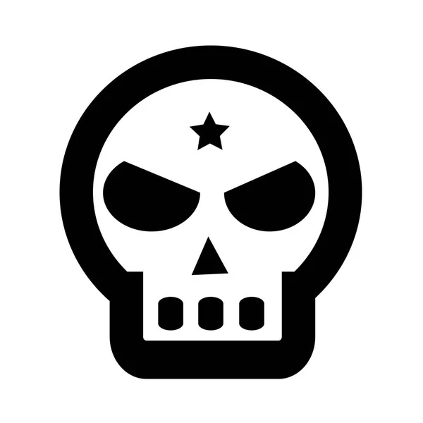 Icono plano del cráneo — Vector de stock