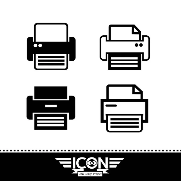 Imprimer icône plate — Image vectorielle