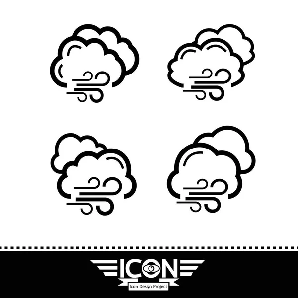 Nube con icono de viento — Vector de stock