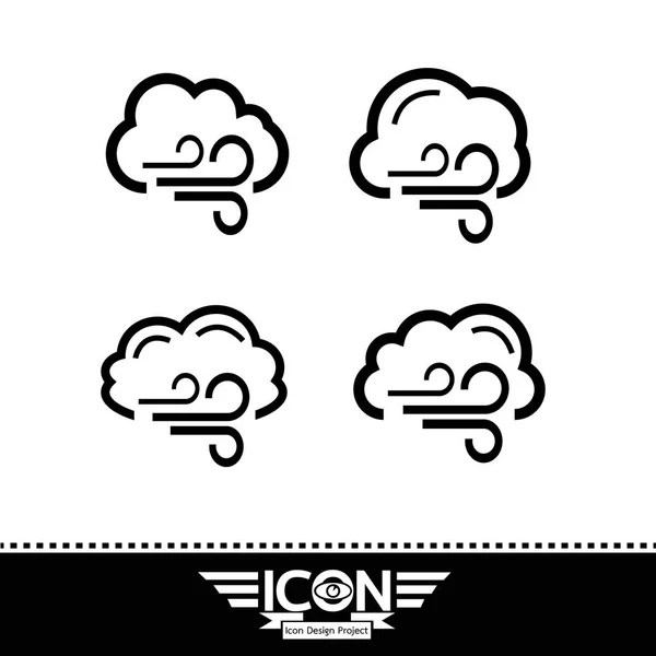 Cloud ikonou vítr — Stockový vektor