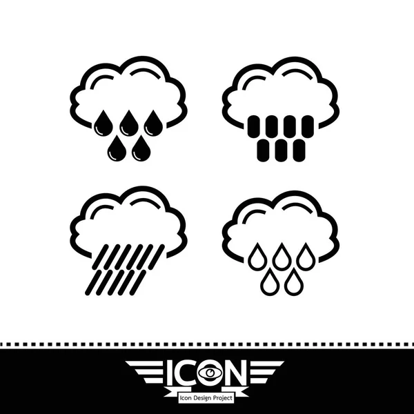 Icono de nube lluviosa — Vector de stock