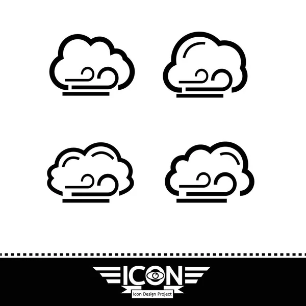 Nube con icono de viento — Vector de stock