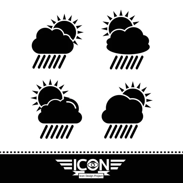 Nube lluvia sol icono — Vector de stock