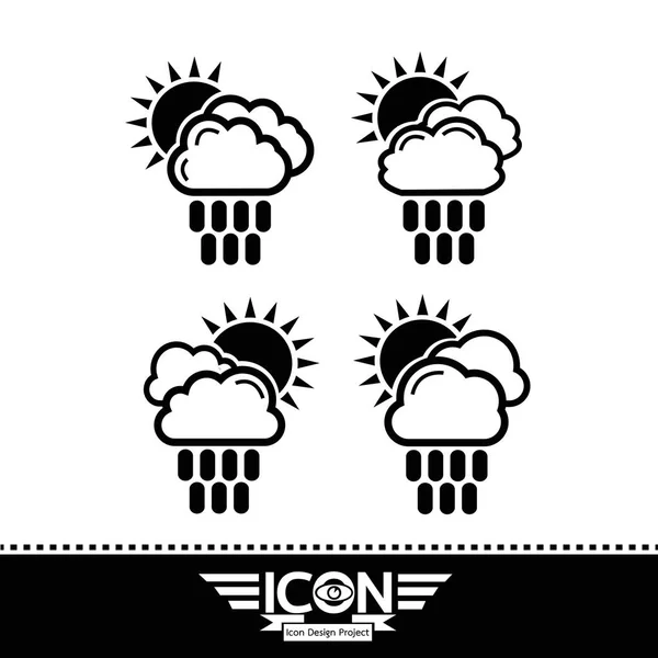 Nube lluvia sol icono — Vector de stock