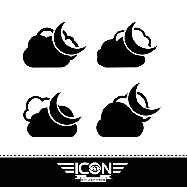 Cloud moon icon — Stock Vector