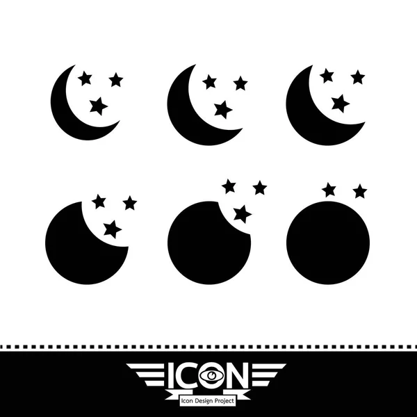 Moon icon set — Stock Vector