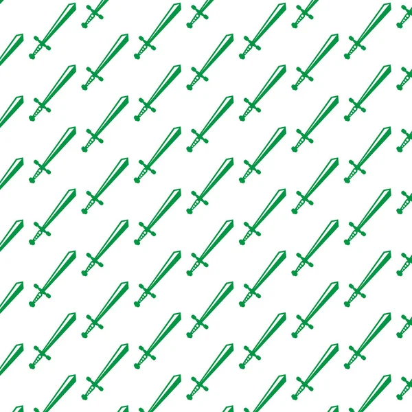 Icono de espada verde — Vector de stock