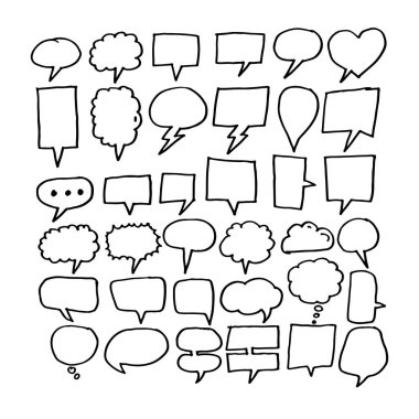 Siyah konuşma balonu desen