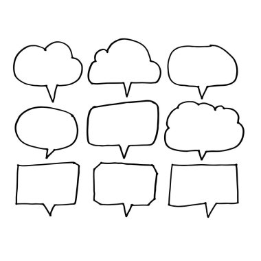 Siyah konuşma balonu desen