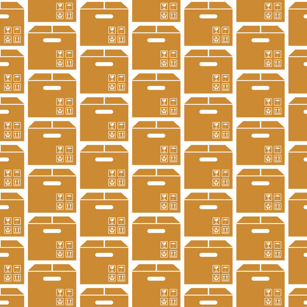 шаблон с иконками коробки пакета
