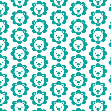 Sevimli aslan duygu desen