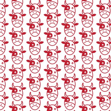 İnek yüz duygu desen