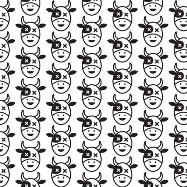 İnek yüz duygu desen