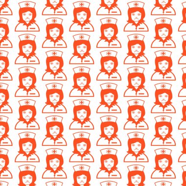 Hemşire yüz duygu desen 