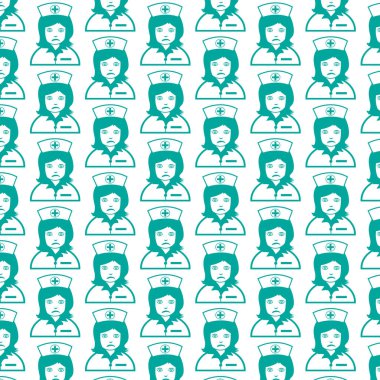 Hemşire yüz duygu desen 