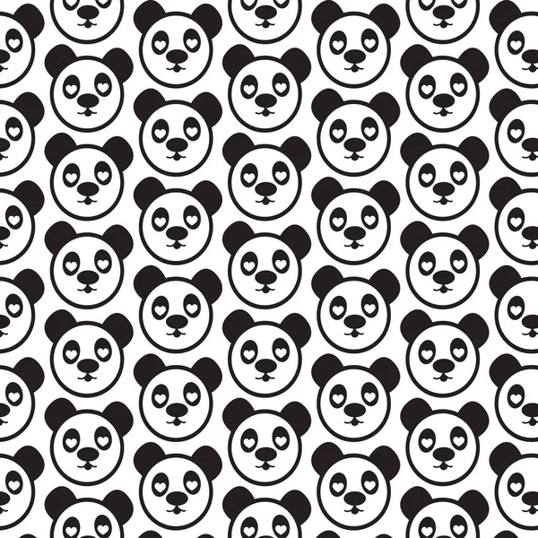 Carino modello di emozione panda — Vettoriale Stock