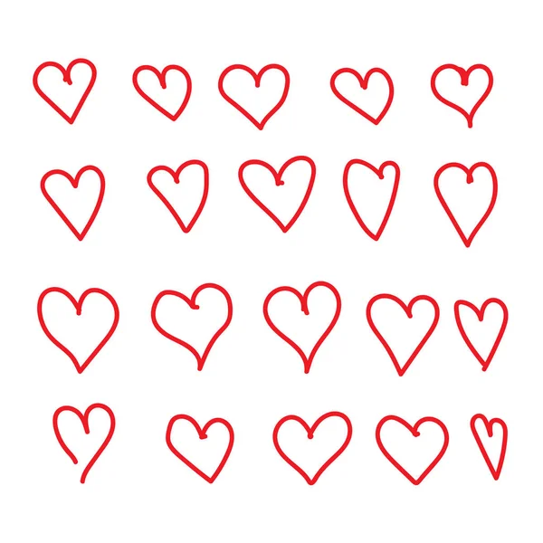 Icônes coeur rouge — Image vectorielle