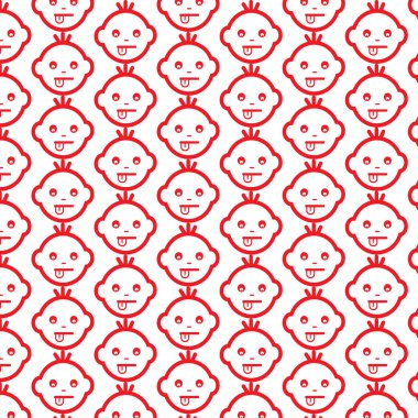 Bebek yüz simgeleri ile desen