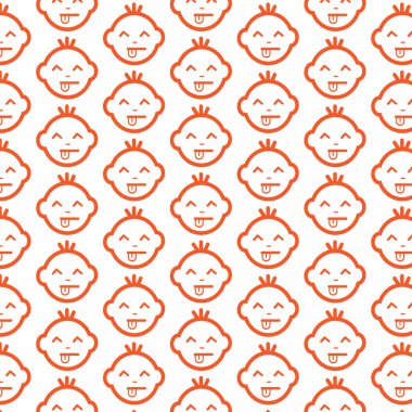 Bebek yüz simgeleri ile desen