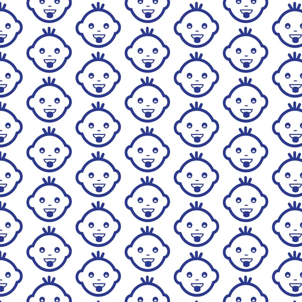 Muster mit Baby-Gesichtssymbolen — Stockvektor