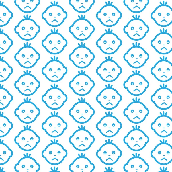 Muster mit Baby-Gesichtssymbolen — Stockvektor