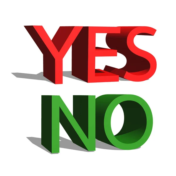 Yes no 3d text — Stock Photo, Image