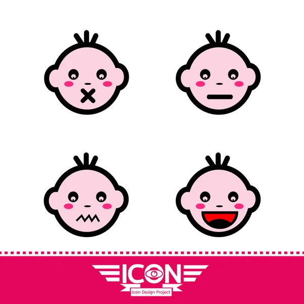 Kid emotion icon — Stock Vector