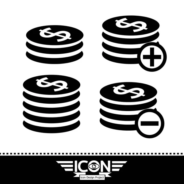 Set di icone di denaro sollar — Vettoriale Stock
