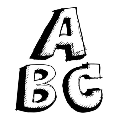 Elle çizilmiş kroki mektup Abc
