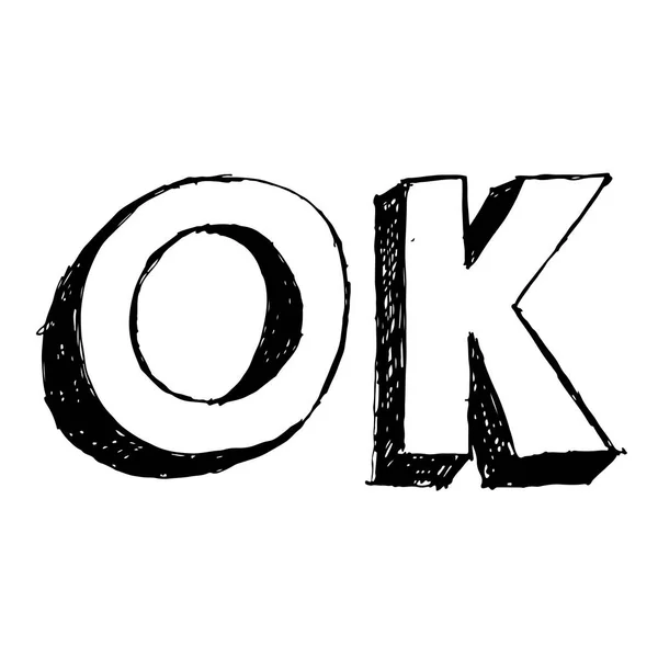 3d Letter Ok tekenen — Stockvector