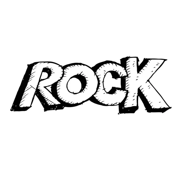 Hand drawn sketch letter Rock — Stock Vector