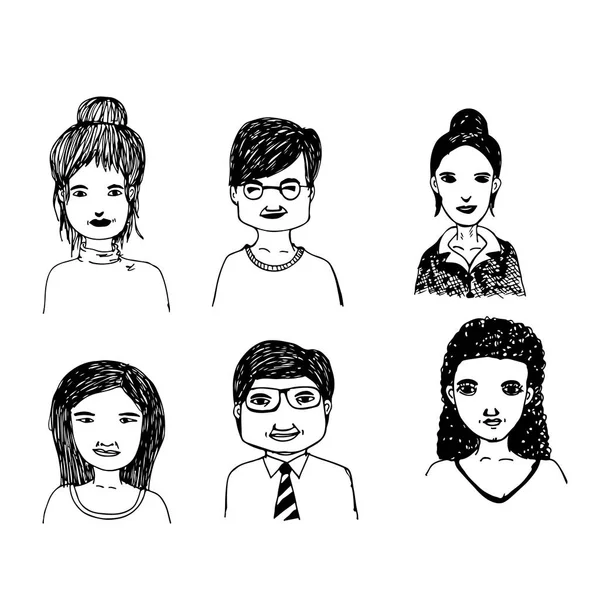 手を描く人々 のキャラクター — ストックベクタ