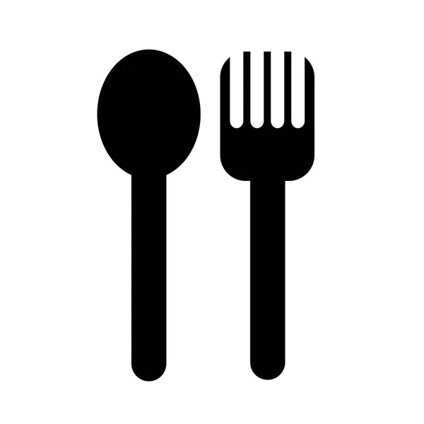 Cuchara tenedor icono — Vector de stock