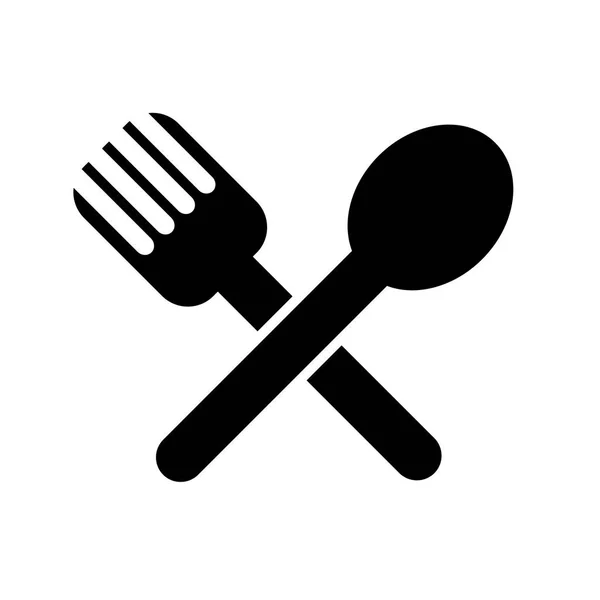 Spoon and fork icon — Stock Vector