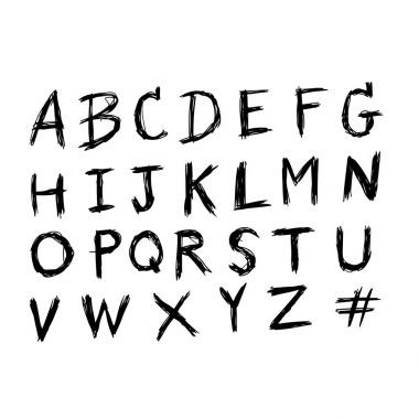 El mektup yazı tipi simge vektör çizim çizimi 